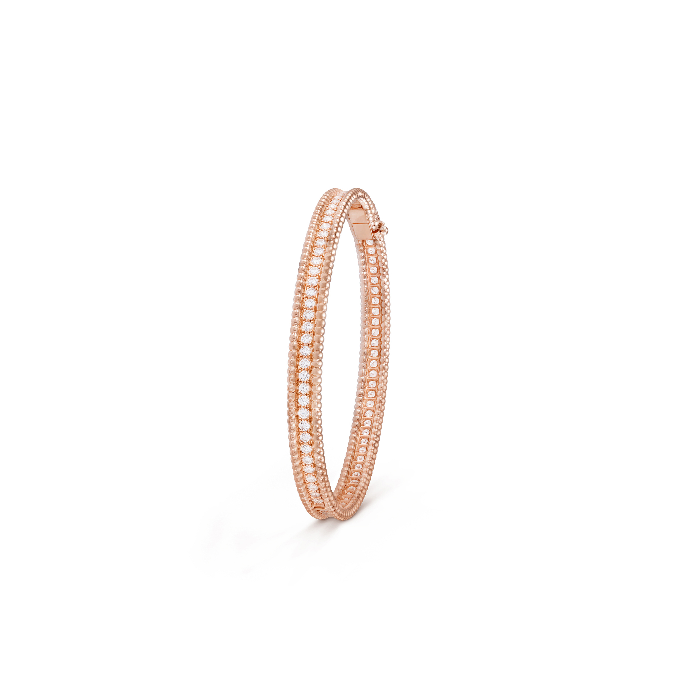 VAN CLEEF ARPELS PERLÉE DIAMONDS BRACELET, 1 ROW, MEDIUM MODEL - ROSE GOLD, DIAMOND  VCARP27F00